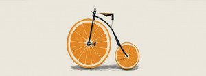 bicicleta de naranja